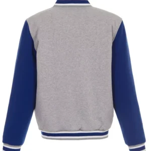 New York Islanders Grey and Blue Front Logo Jacket Back