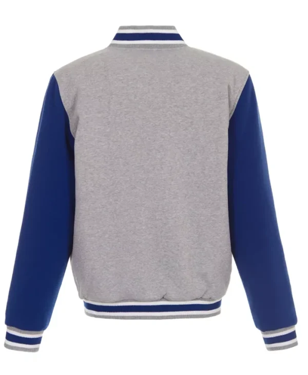 New York Islanders Grey and Blue Front Logo Jacket Back