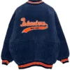 New York Islanders Vintage 1990s Suede Leather Bomber Jacket Back