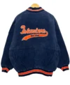 New York Islanders Vintage 1990s Suede Leather Bomber Jacket Back