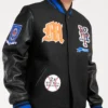 New York Mets Black Letterman Wool Varsity Jacket