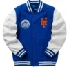New York Mets Blue And White Wool Varsity Jacket