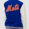 New York Mets Blue And White Wool Varsity Jacket Back