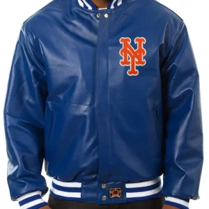 New York Mets Blue Bomber Leather Jacket