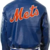 New York Mets Blue Bomber Leather Jacket Back