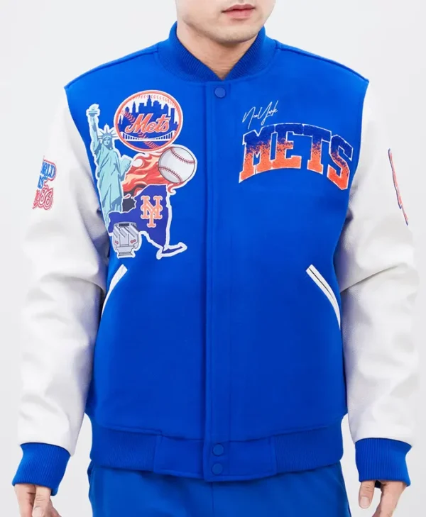 New York Mets Letterman Wool Varsity Jacket