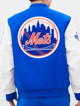 New York Mets Letterman Wool Varsity Jacket Back