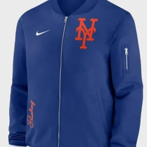 New York Mets Nacy Blue Zipper Bomber Jacket