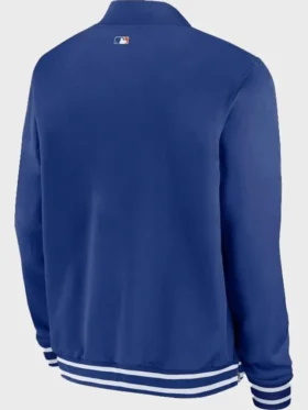New York Mets Nacy Blue Zipper Bomber Jacket Back