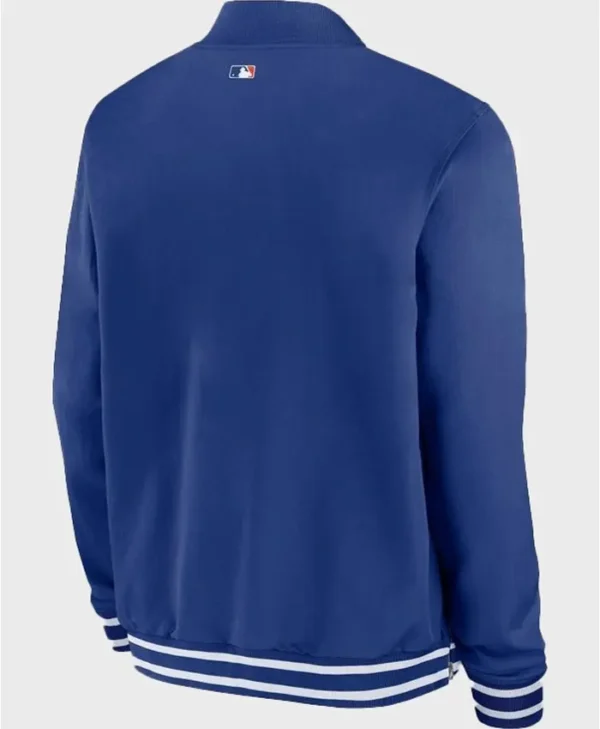 New York Mets Nacy Blue Zipper Bomber Jacket Back