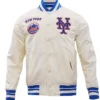 New York Mets White Vintage Bomber Starter Jacket