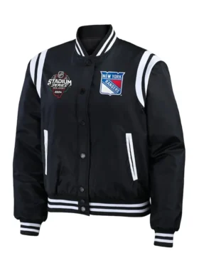 New York Rangers 2024 Stadium Black Bomber Jacket