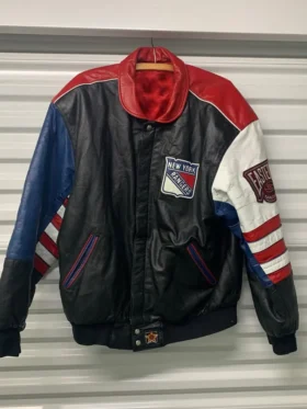 New York Rangers 90s Vintage Leather Jacket