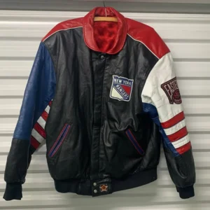 New York Rangers 90s Vintage Leather Jacket
