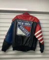 New York Rangers 90s Vintage Leather Jacket Back