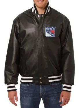 New York Rangers Black Varsity Bomber Jacket