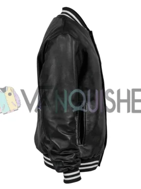 New York Rangers Black Varsity Bomber Jacket right