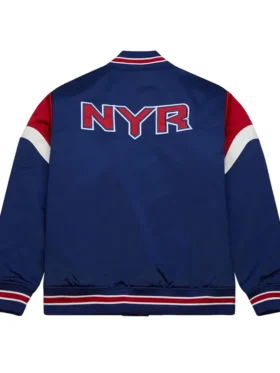 New York Rangers Blue Satin Jacket Back