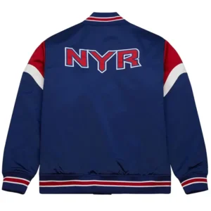 New York Rangers Blue Satin Jacket Back