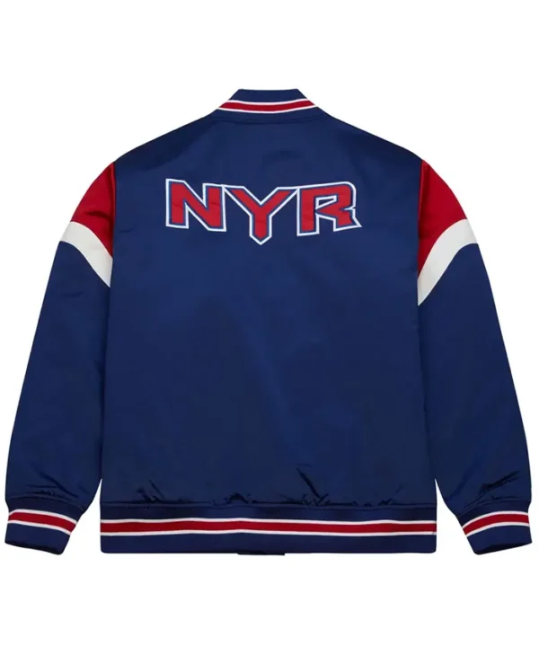 New York Rangers Blue Satin Jacket Back