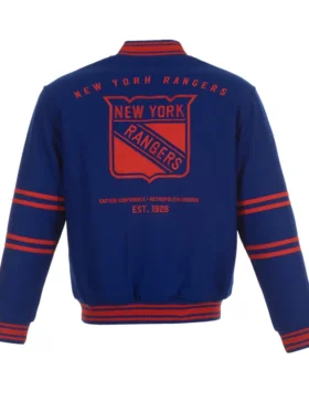 New York Rangers Blue Wool Jacket Back