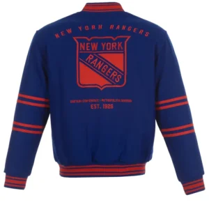 New York Rangers Blue Wool Jacket Back