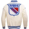 New York Rangers White Retro Classic Jacket Back