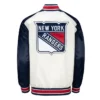 New York Rangers White and Blue Satin Jacket Back