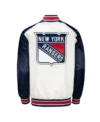 New York Rangers White and Blue Satin Jacket Back