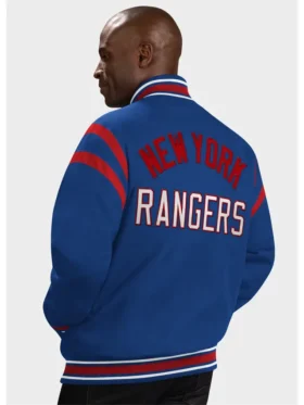 New York Rangers Wool NHL Varsity Jacket Back