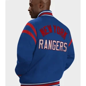 New York Rangers Wool NHL Varsity Jacket Back