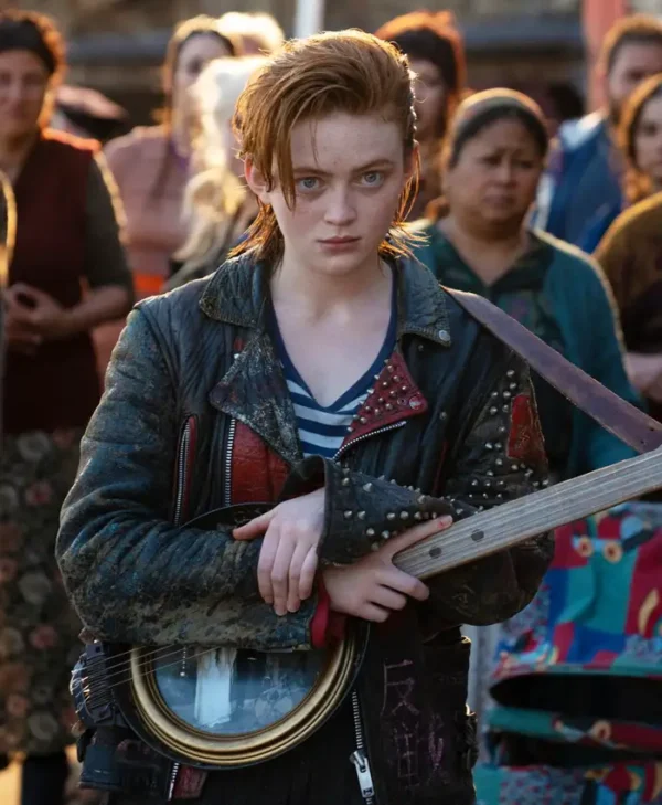 ODessa 2025 Sadie Sink Black Leather Jacket