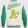 Oakland Athletics Mens Rib Wool Varsity Jacket Back