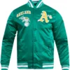 Oakland Athletics Retro Classic Mens Retro Rib Satin Jacket