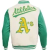 Oakland Athletics Retro Classic Mens Retro Rib Wool Varsity Jacket Back