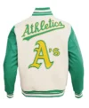 Oakland Athletics Retro Classic Mens Retro Rib Wool Varsity Jacket Back