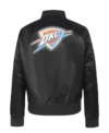 Oklahoma City Thunder Black Satin Bomber Jacket Back