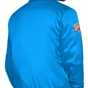 Oklahoma City Thunder Blue Bomber Full Snap Jacket Back