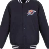 Oklahoma City Thunder Navy Blue Wool Varsity Jacket