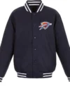 Oklahoma City Thunder Navy Blue Wool Varsity Jacket