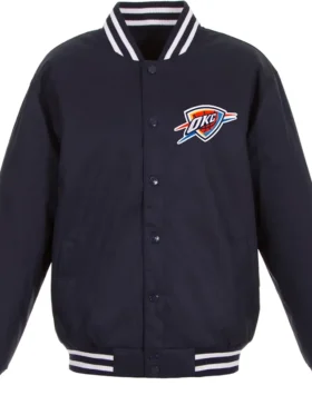 Oklahoma City Thunder Navy Blue Wool Varsity Jacket