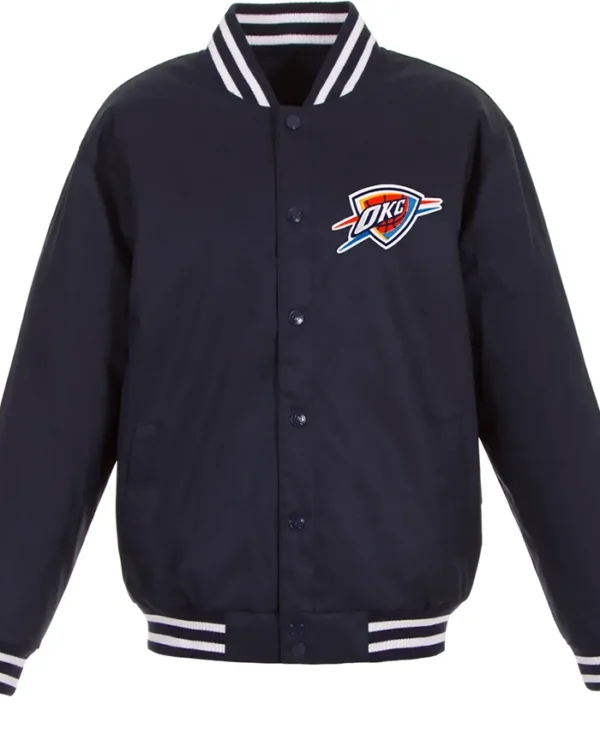 Oklahoma City Thunder Navy Blue Wool Varsity Jacket