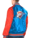 Oklahoma City Thunder Satin Full Snap Bomber Jacket Back