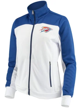 Oklahoma City Thunder White And Blue Track Jacket