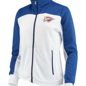 Oklahoma City Thunder White And Blue Track Jacket