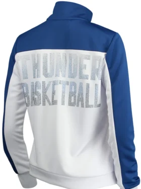 Oklahoma City Thunder White And Blue Track Jacket Back