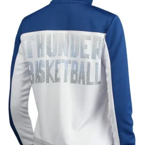Oklahoma City Thunder White And Blue Track Jacket Back