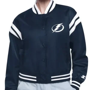 Orrin Tampa Bay Lightning Printed Navy Varsity Satin Jacket