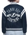 Orrin Tampa Bay Lightning Printed Navy Varsity Satin Jacket Back