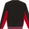 Ottawa Senators Accent Black Varsity Wool Poly Twill Jacket Back